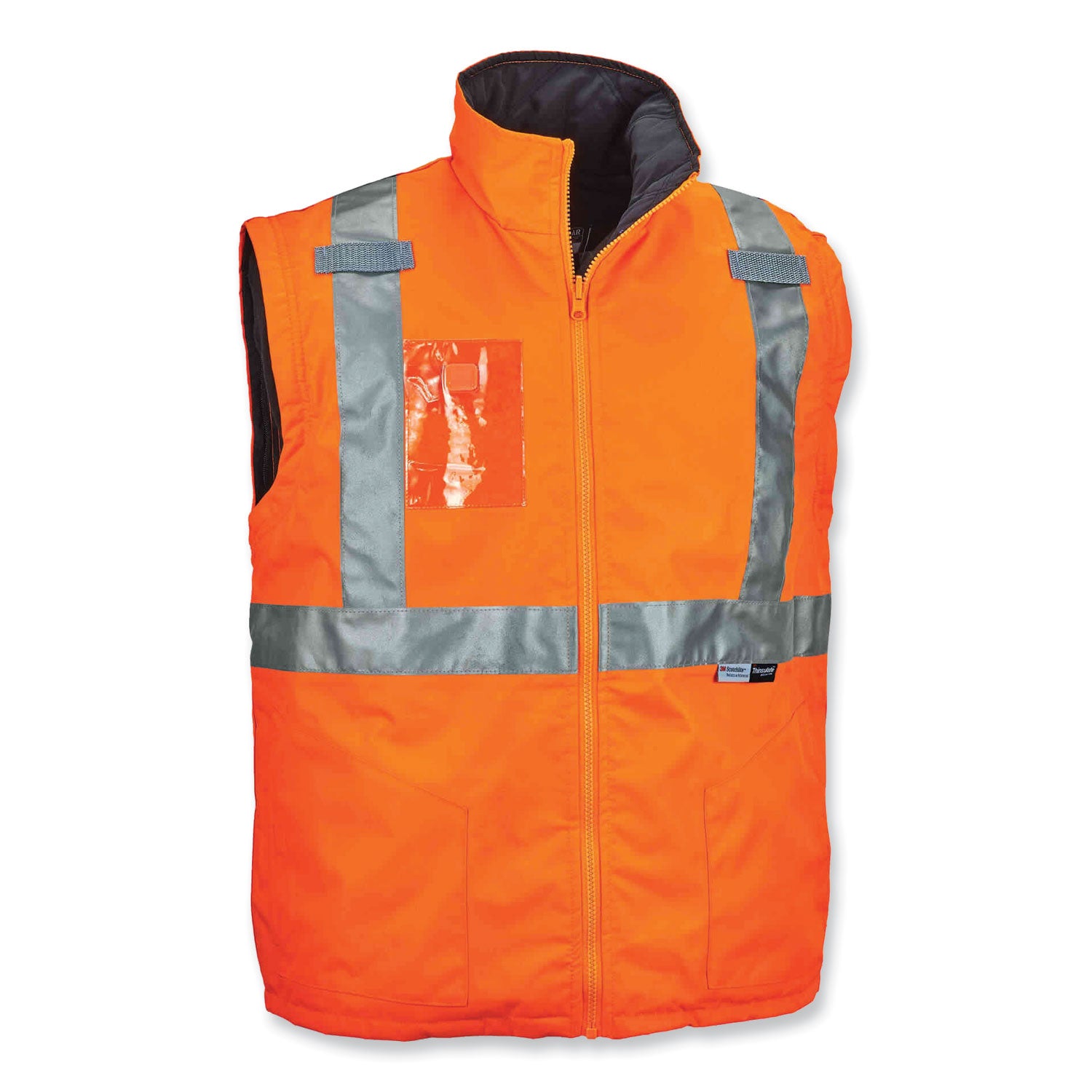 Ergodyne GloWear 8287 Type R Class 2 Hi-Vis Jacket with Removable Sleeves, 2X-Large, Orange, Zipper Closure, Reflective, Wind and Water Resistant, Machine Washable, 1 Each