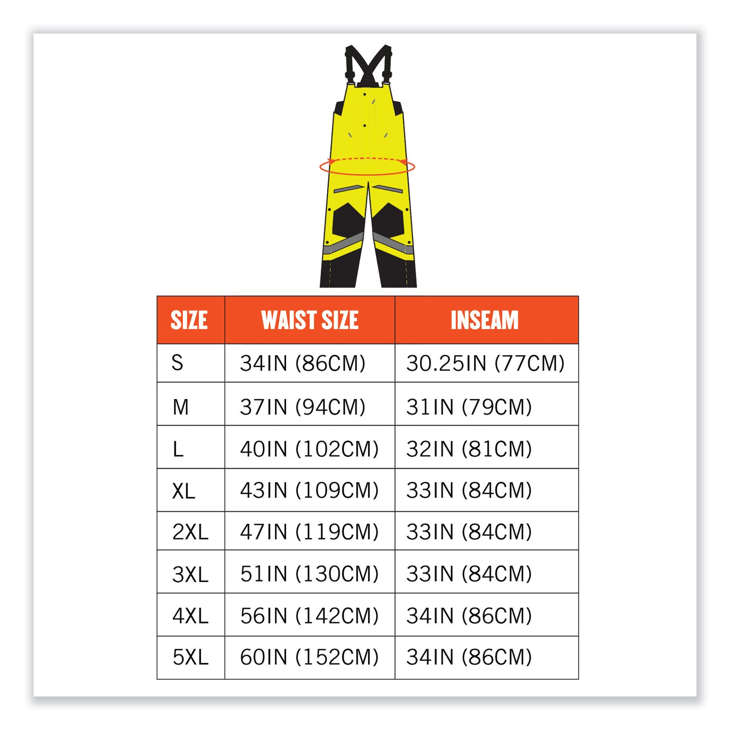 Ergodyne 8928 Class E Insulated Bibs - Bib Overall - Large - Lime - Polyurethane, 300D Oxford Polyester