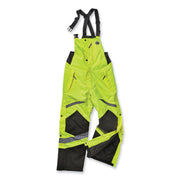 Ergodyne 8928 Class E Insulated Bibs - Bib Overall - X-Large - Lime - Polyurethane, 300D Oxford Polyester