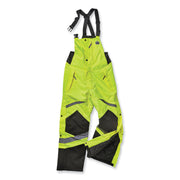 Ergodyne 8928 Class E Insulated Bibs - Bib Overall - XX-Large - Lime - Polyurethane, 300D Oxford Polyester