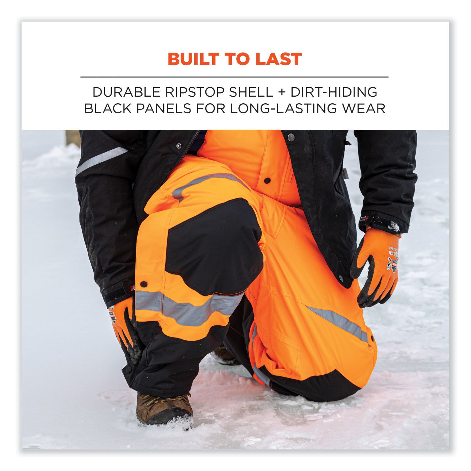 Ergodyne 8928 Class E Insulated Bibs - Bib Overall - 4XL - Lime - Polyurethane, 300D Oxford Polyester
