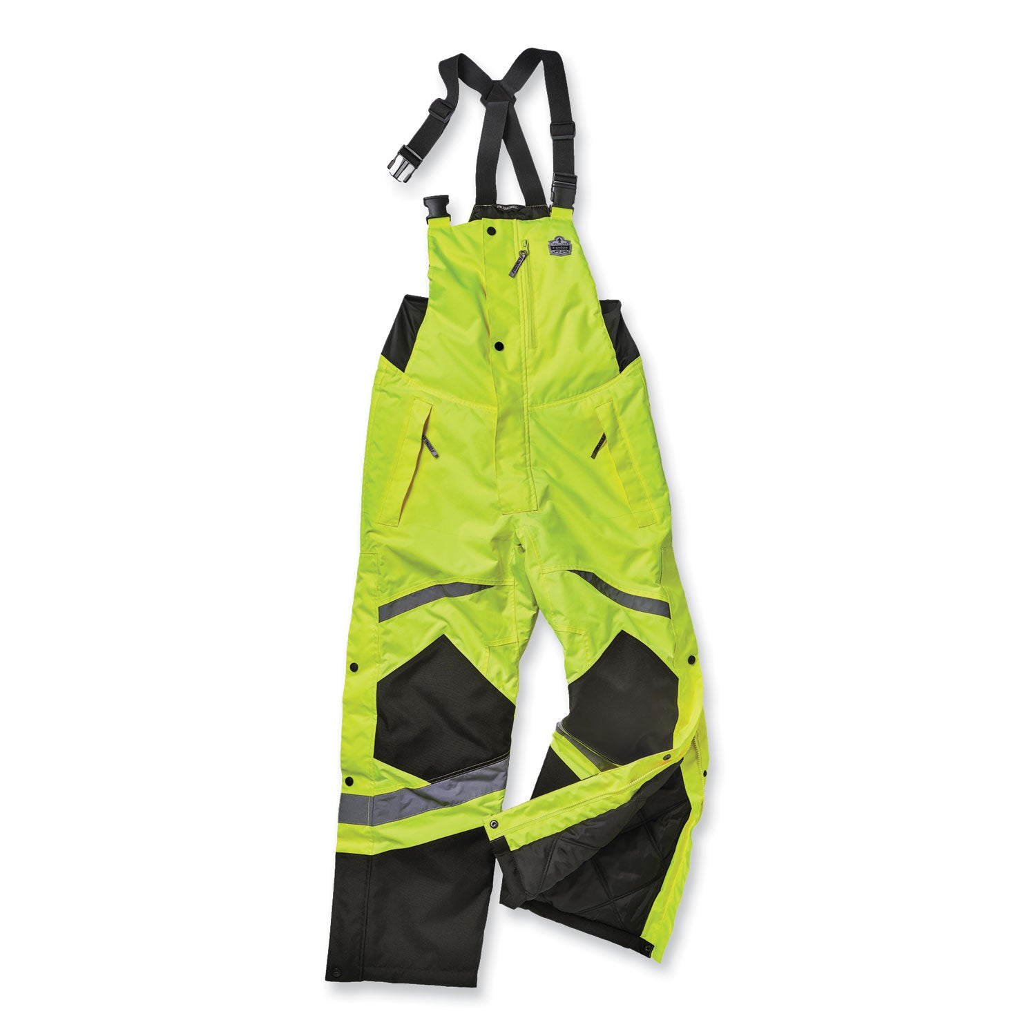 Ergodyne 8928 Class E Insulated Bibs - Bib Overall - 4XL - Lime - Polyurethane, 300D Oxford Polyester