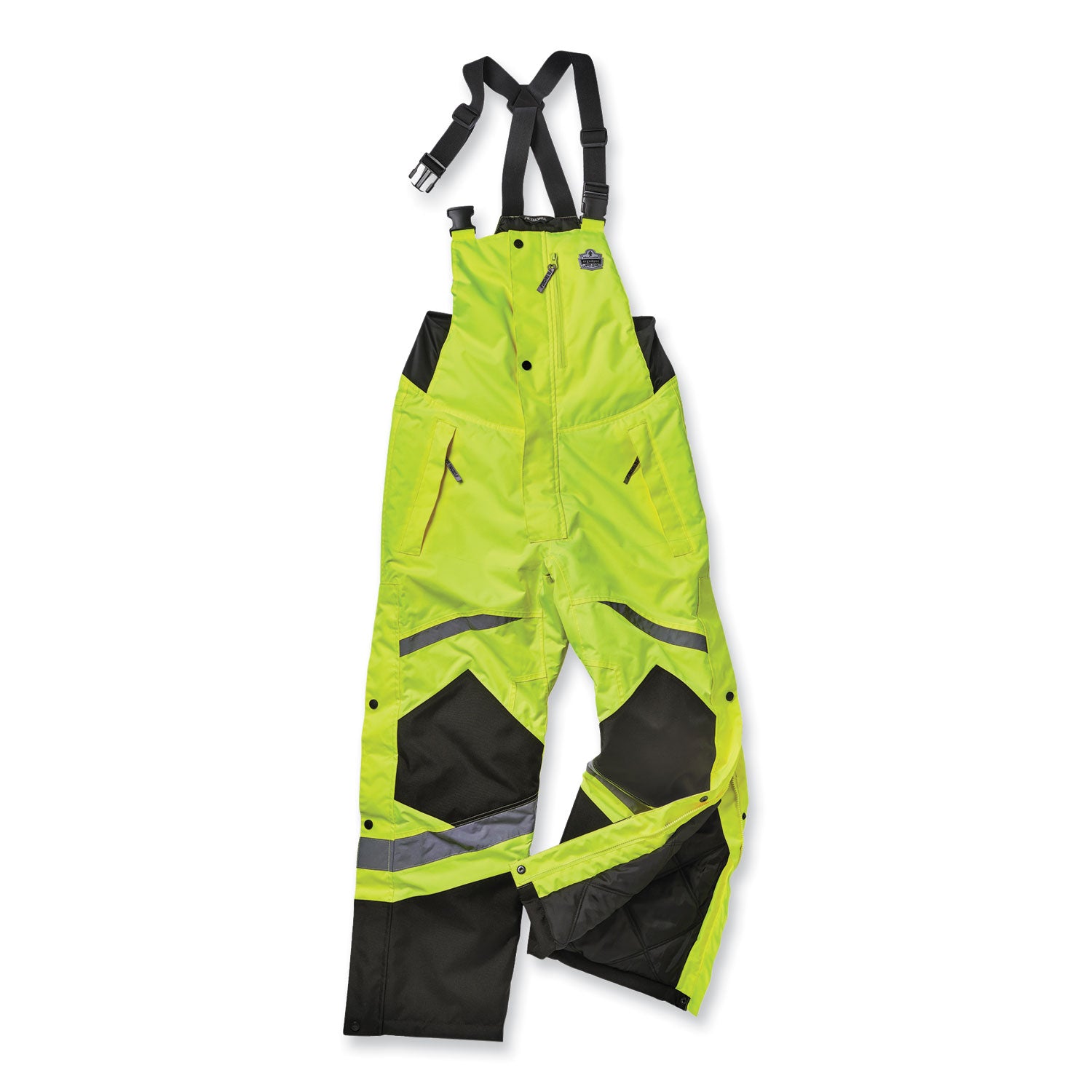 Ergodyne 8928 Class E Insulated Bibs - Bib Overall - 5XL - Lime - Polyurethane, 300D Oxford Polyester