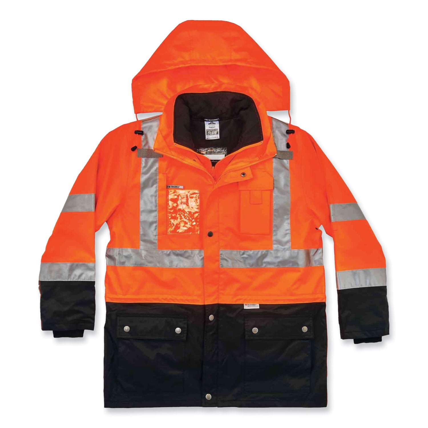 Ergodyne 8388 Type R Class 3/2 Thermal Jacket Kit, Extra Large, Orange, 300D Oxford Polyester, Thinsulate, Zipper Closure, Reflective, Weather Proof, Inset Hood, Multiple Pockets, 1 Each