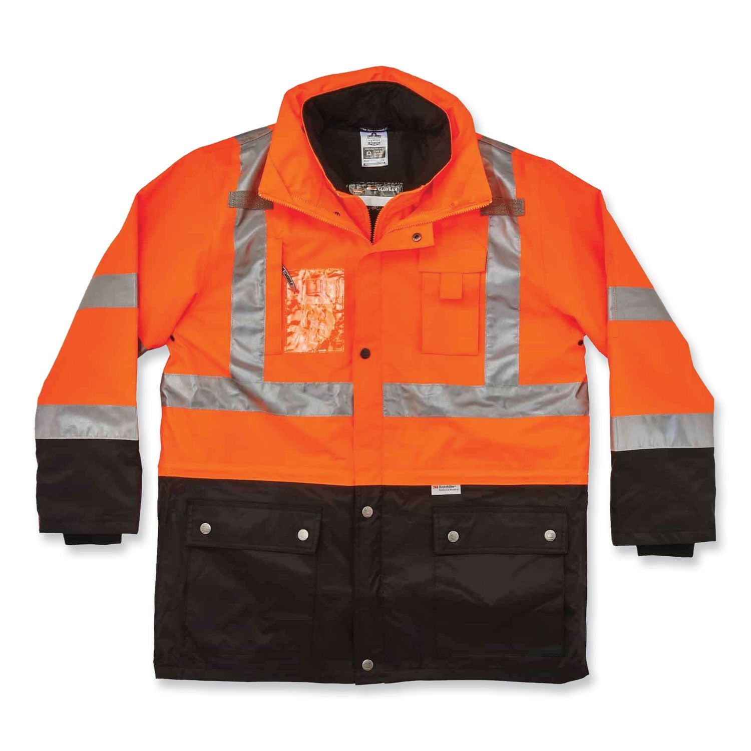 Ergodyne 8388 Type R Class 3/2 Thermal Jacket Kit, Extra Large, Orange, 300D Oxford Polyester, Thinsulate, Zipper Closure, Reflective, Weather Proof, Inset Hood, Multiple Pockets, 1 Each