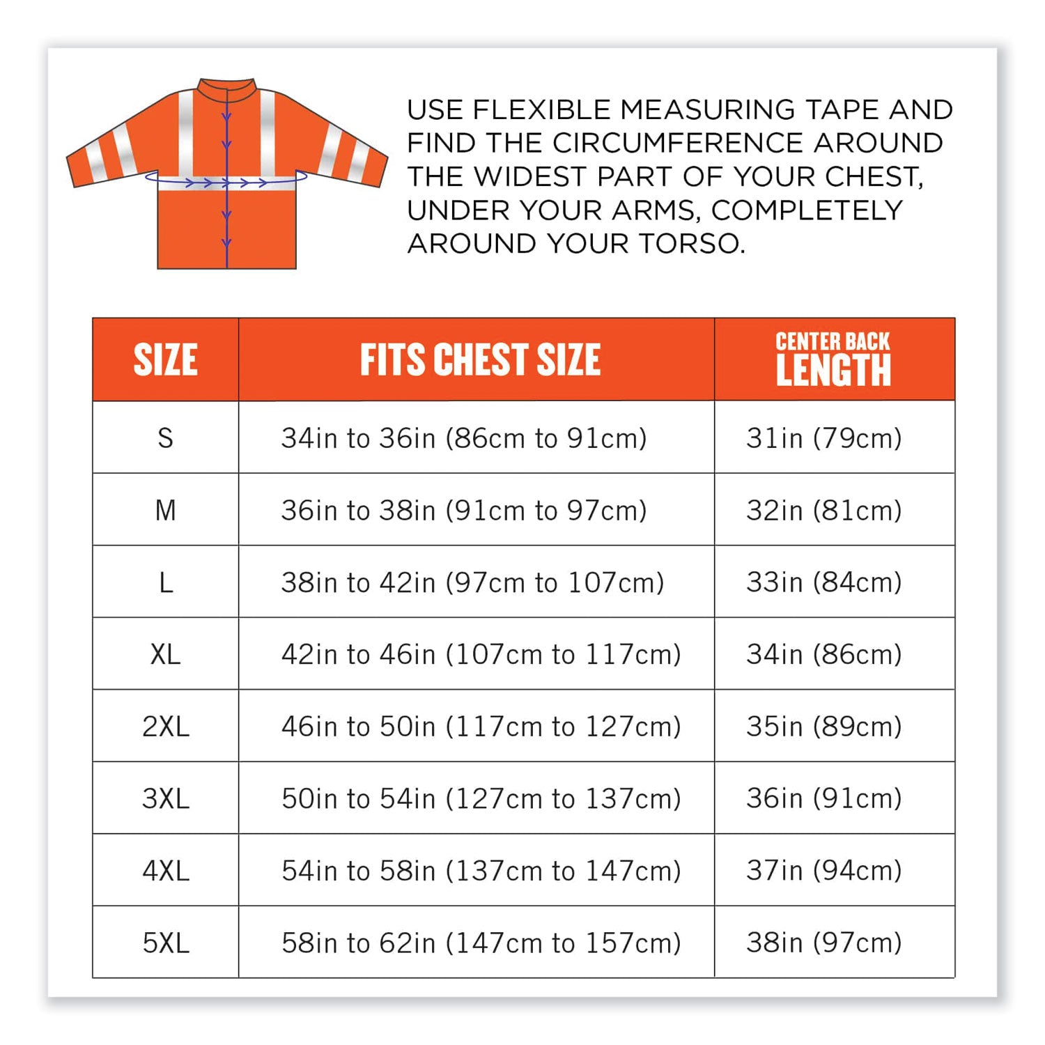 Ergodyne 8384 Type R Class 3 Hi-Vis Quilted Thermal Parka, Extra Large, Orange, Polyurethane, 300D Oxford Polyester Shell, Fleece Interior, Velcro Strap Cuffs, Drawstring Closure, 1 Each