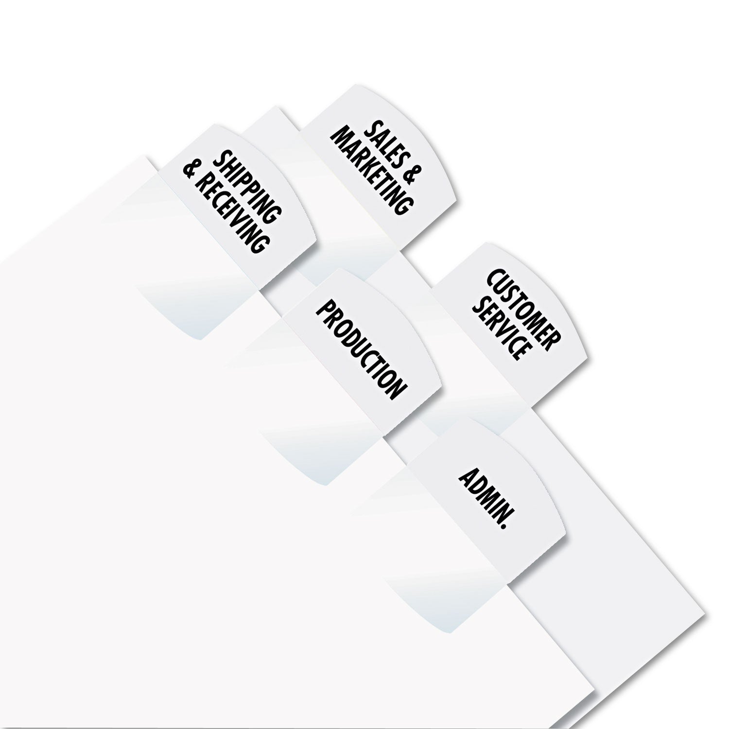 Redi-Tag Laser Printable Index Tabs - 375 Blank Tab(s) - 1.25" Tab Height x 1.12" Tab Width - Self-adhesive, Permanent - White Tab(s) - Non-toxic - 1 Pack