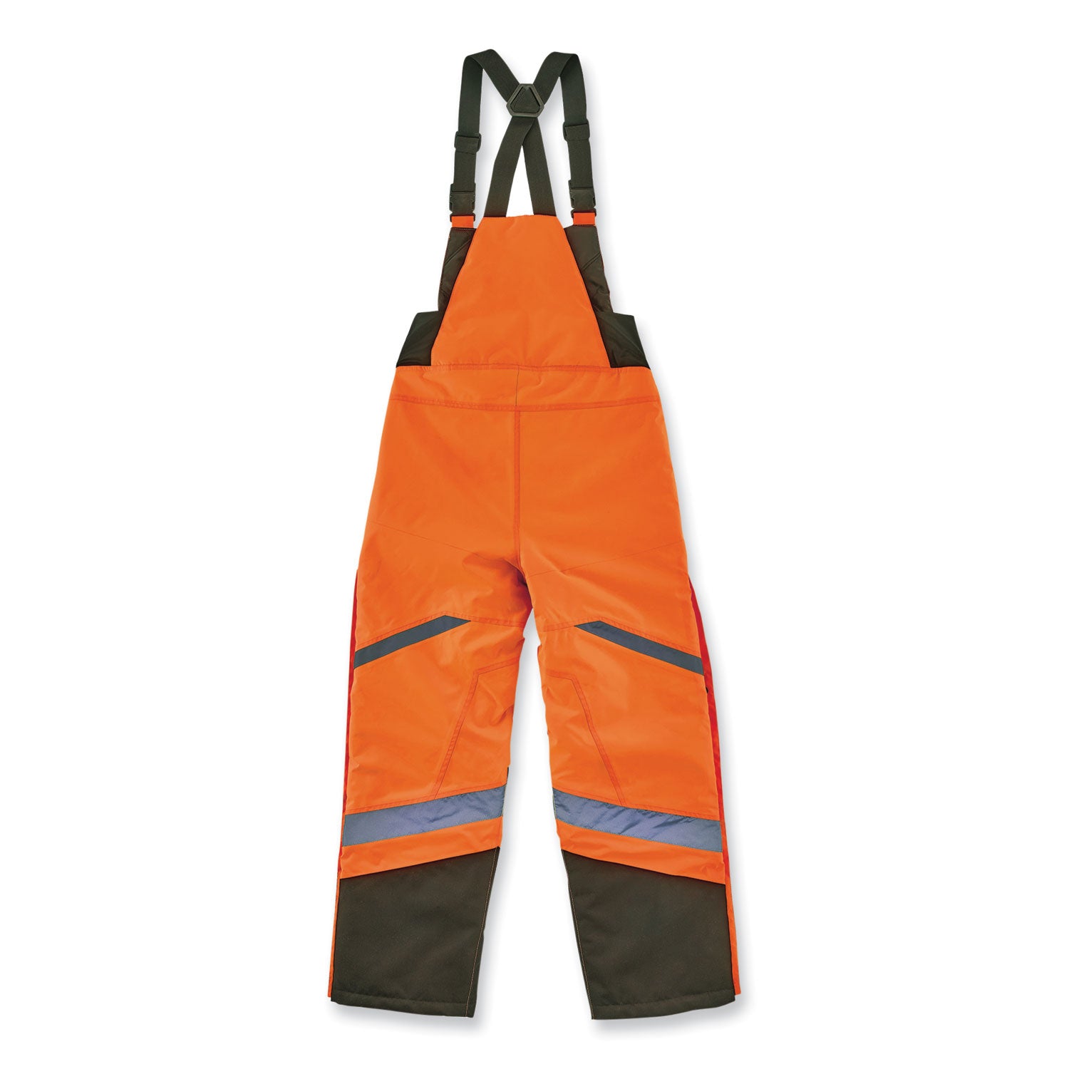 Ergodyne 8928 Hi-Vis Insulated Rain Bibs, 5XL, Orange/Black, Polyester, 300D Oxford, Polyurethane, 1 Each