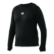 Ergodyne 6435 Thermal Base Layer Long Sleeve Shirt, Large, Black, Fabric, 1 Each