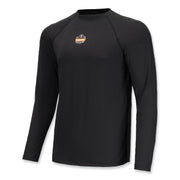 Ergodyne 6436 Long-Sleeve Base-Layer Shirt, Extra Large (XL), Black, Polyester/Spandex, 1 Each