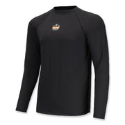 Ergodyne 6436 Long-Sleeve Base-Layer Shirt, 2XL, Black, Polyester/Spandex, 1 Each