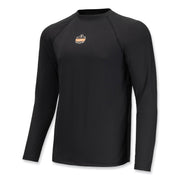Ergodyne 6436 Long-Sleeve Base-Layer Shirt, 3XL, Black, Polyester/Spandex, 1 Each