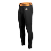 Ergodyne 6481 Lightweight Base-Layer Pants, Medium, Black, Polyester/Spandex/Elastic, 1 Each