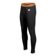 Ergodyne 6481 Lightweight Base-Layer Pants, Large, Black, Polyester/Spandex/Elastic, 1 Each