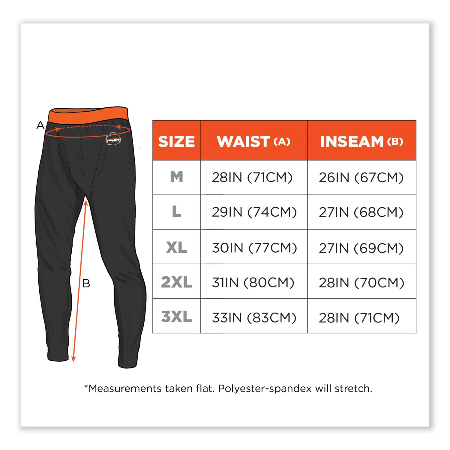 Ergodyne 6481 Lightweight Base-Layer Pants, Extra Large (XL), Black, Polyester/Spandex/Elastic, 1 Each