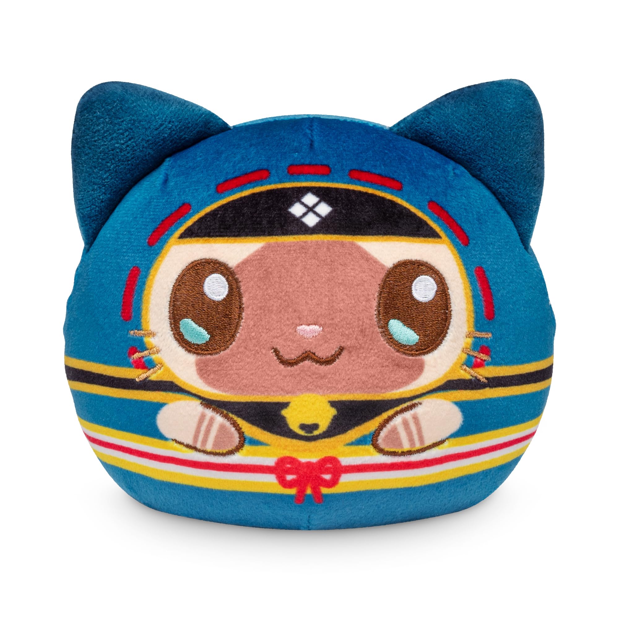 TeeTurtle Reversible Capcom Palico Plushie 4-Inch Two-Sided Flip Plush Toy with Embroidered Details - Cute Mini Collectible Plush for Kids, Teens, and Adults