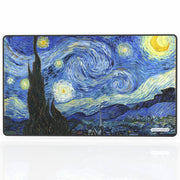 GamerMats Premium Stitched Playmats for Card Games & Computer Desktop PC Gaming - Unique Fantasy, Sci-fi, and Anime Designs, Non-Slip Rubber Base, Durable - MTG Compatible (Starry Night)