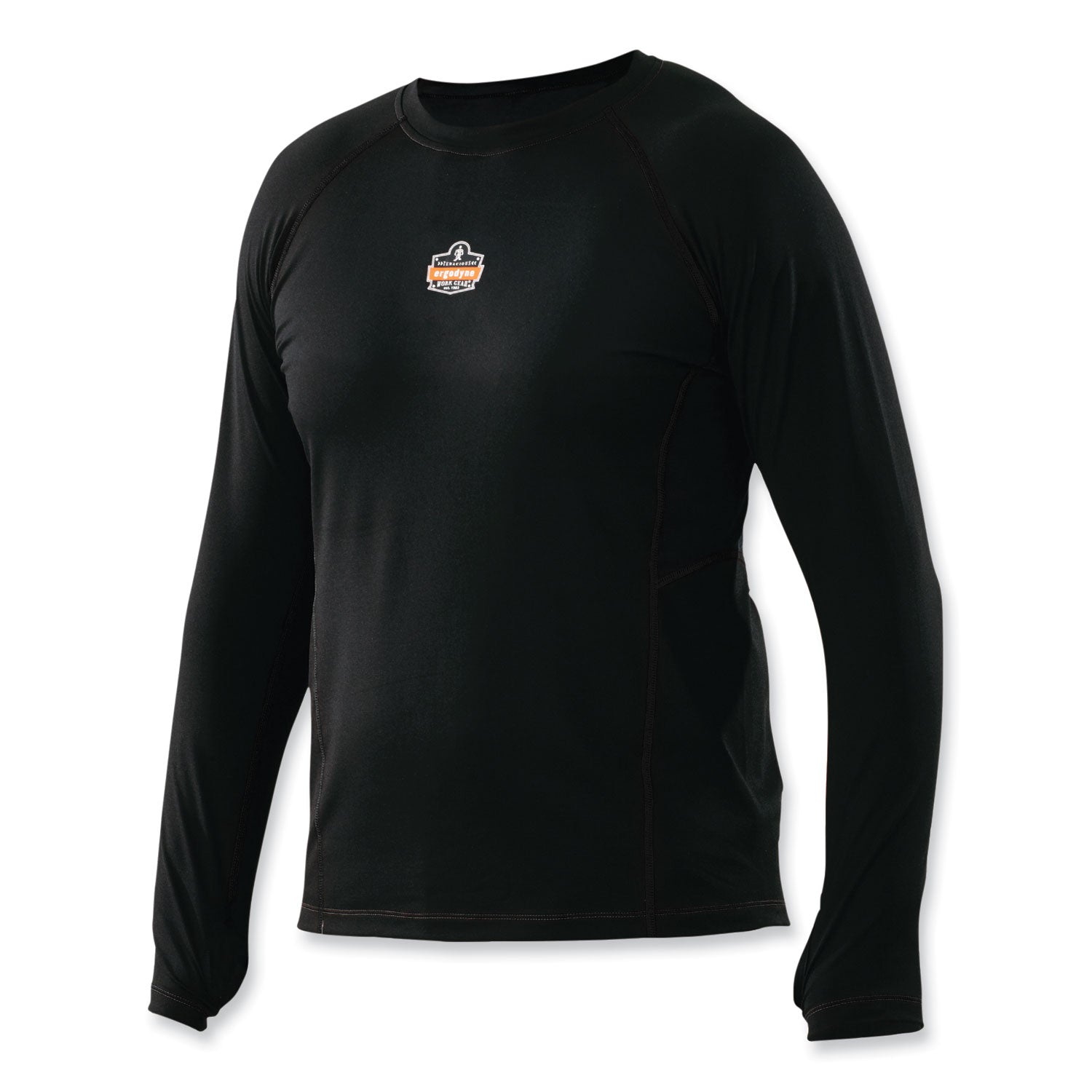 Ergodyne 6435 Thermal Base Layer Long Sleeve Shirt, 3XL, Black, Fabric, 1 Each