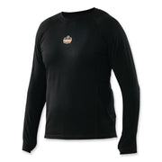 Ergodyne 6435 Thermal Base Layer Long Sleeve Shirt, 3XL, Black, Fabric, 1 Each