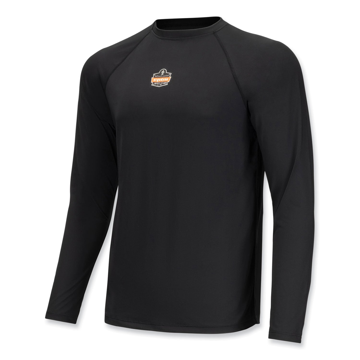 Ergodyne 6436 Long-Sleeve Base-Layer Shirt, Large, Black, Polyester/Spandex, 1 Each