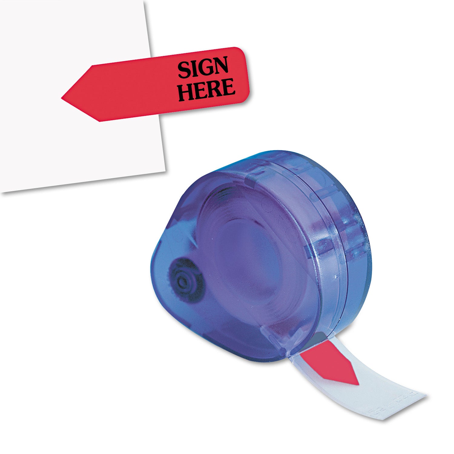 Redi-Tag Sign Here Removable Flags In Dispenser - 1 7/8" Flag/Note Width x 9/16" Flag/Note Length - Arrow - SIGN HERE - Red - Removable, Self-adhesive - Dispenser Included - 1 Pack