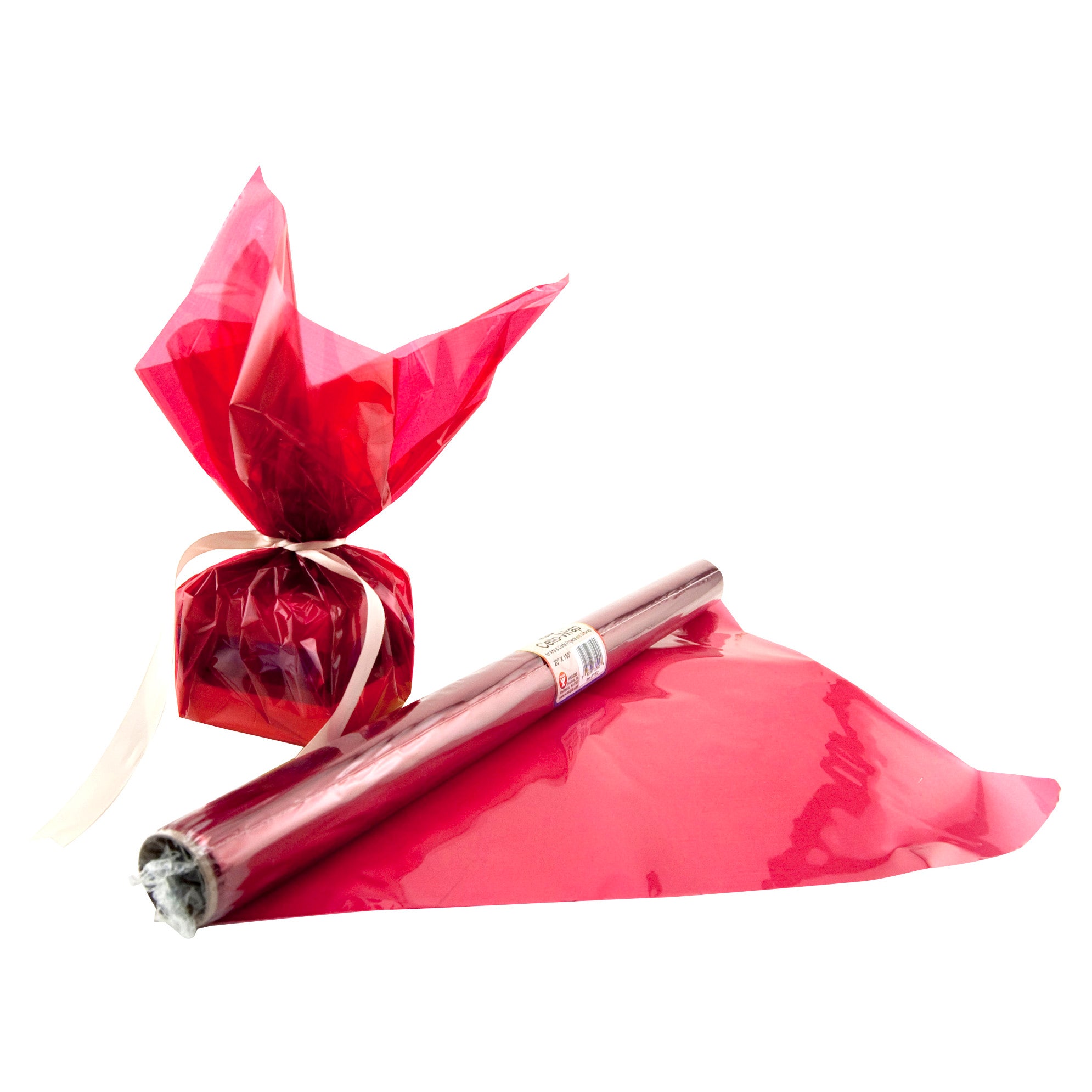 Cello-Wrap Rolls - 1 roll, 20"x12.5' - Red