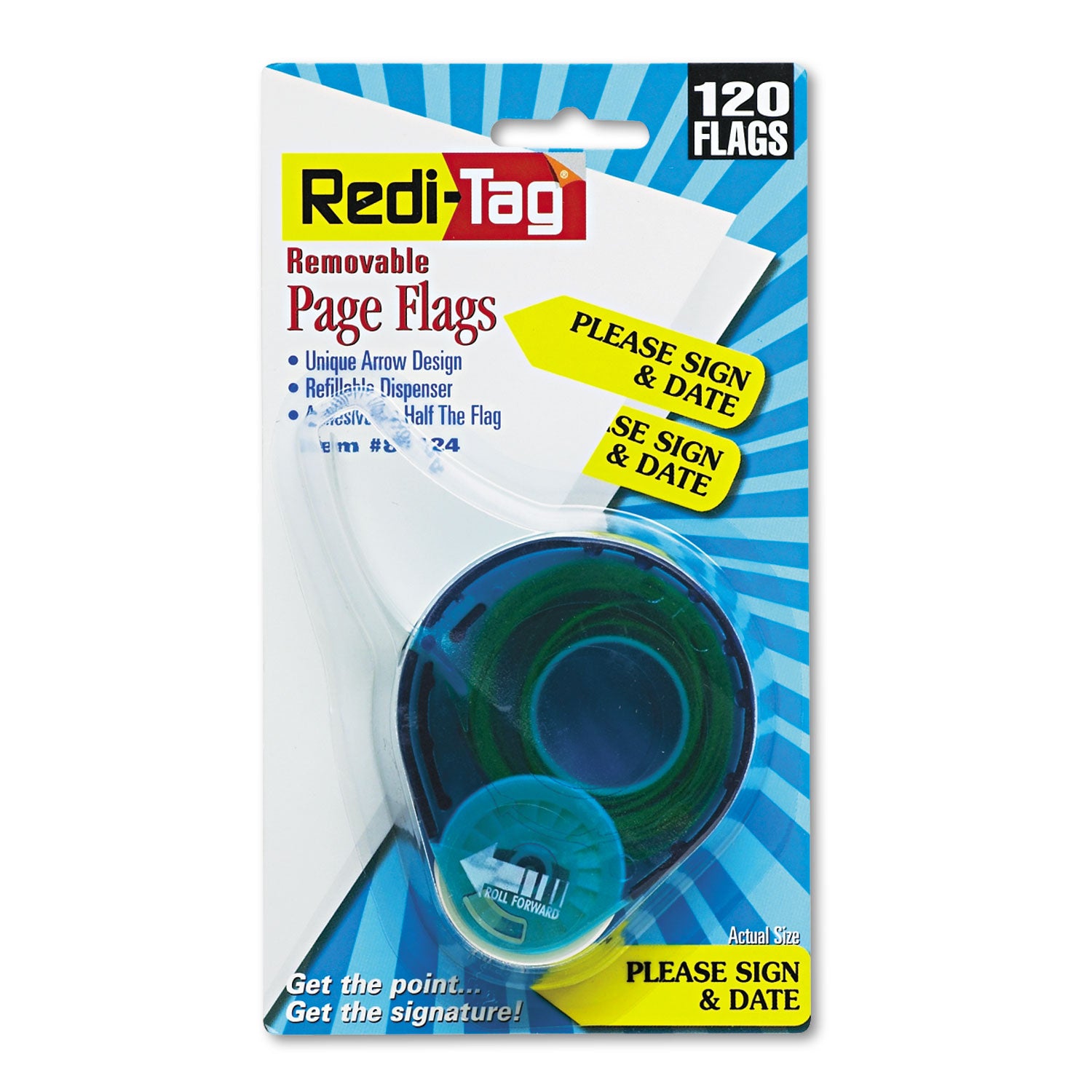 120 x Yellow - 1 7/8" Flag/Note Width x 9/16" Flag/Note Length - Arrow - Sign & Date - Yellow - Removable, Self-adhesive - 1 Pack