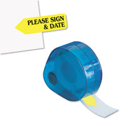 120 x Yellow - 1 7/8" Flag/Note Width x 9/16" Flag/Note Length - Arrow - Sign & Date - Yellow - Removable, Self-adhesive - 1 Pack