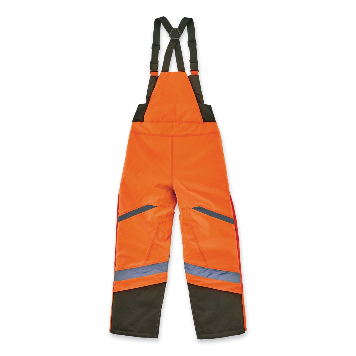 Ergodyne 8928 Hi-Vis Insulated Rain Bibs, XX-Large, Orange/Black, Polyester/300D Oxford Polyester/Polyurethane, 33" Inseam, 48.5" Waist, 3 Pockets, 1 Each