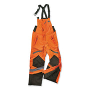 Ergodyne 8928 Hi-Vis Insulated Rain Bibs, XX-Large, Orange/Black, Polyester/300D Oxford Polyester/Polyurethane, 33" Inseam, 48.5" Waist, 3 Pockets, 1 Each