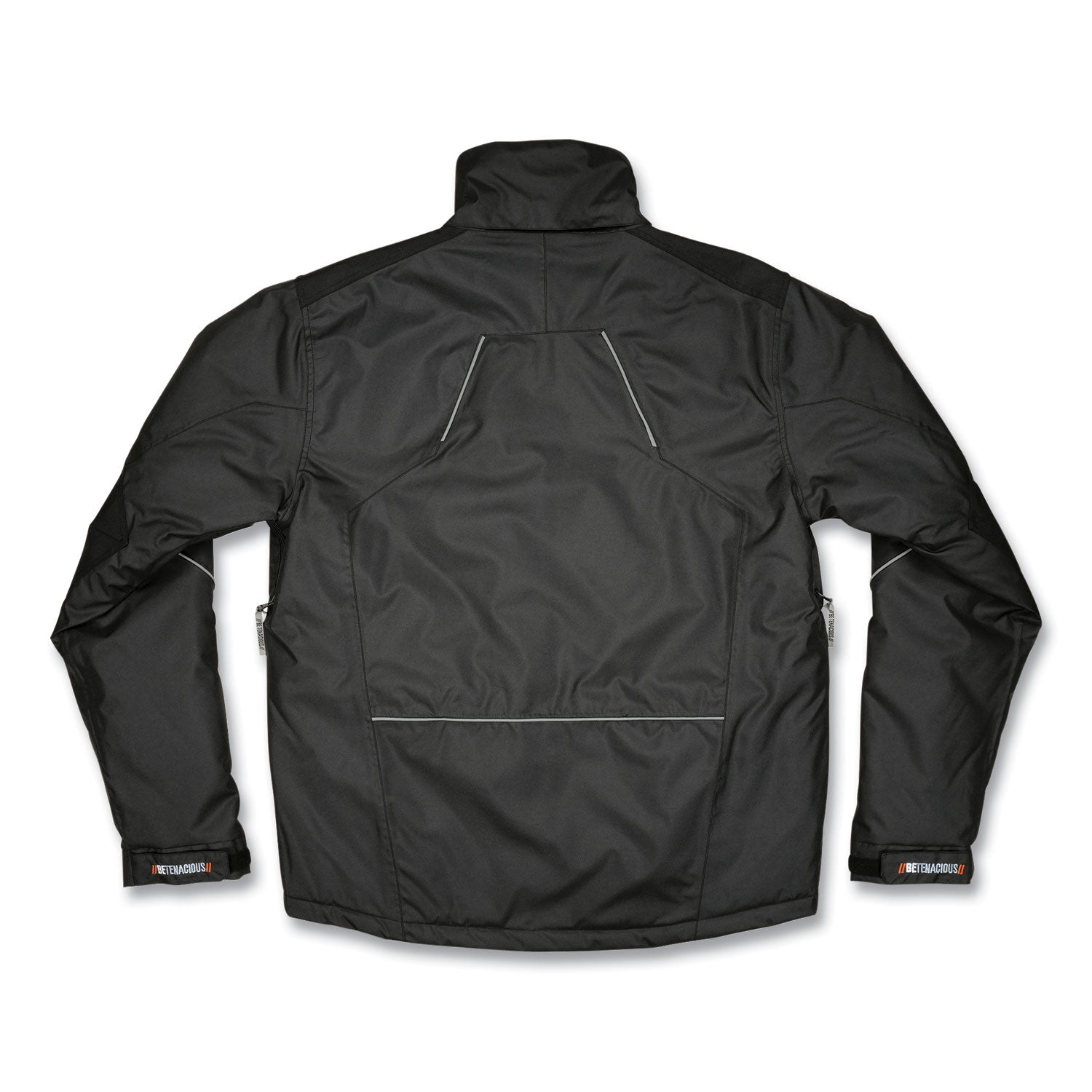 Ergodyne N-Ferno 6467 Winter Work Jacket, Medium, Black, Polyester, 5 Pockets, Snap/Zipper Closure, Hook & Loop Wrist, Detachable Drawstring Hood, Water & Wind Resistant, Insulated, 1 Each