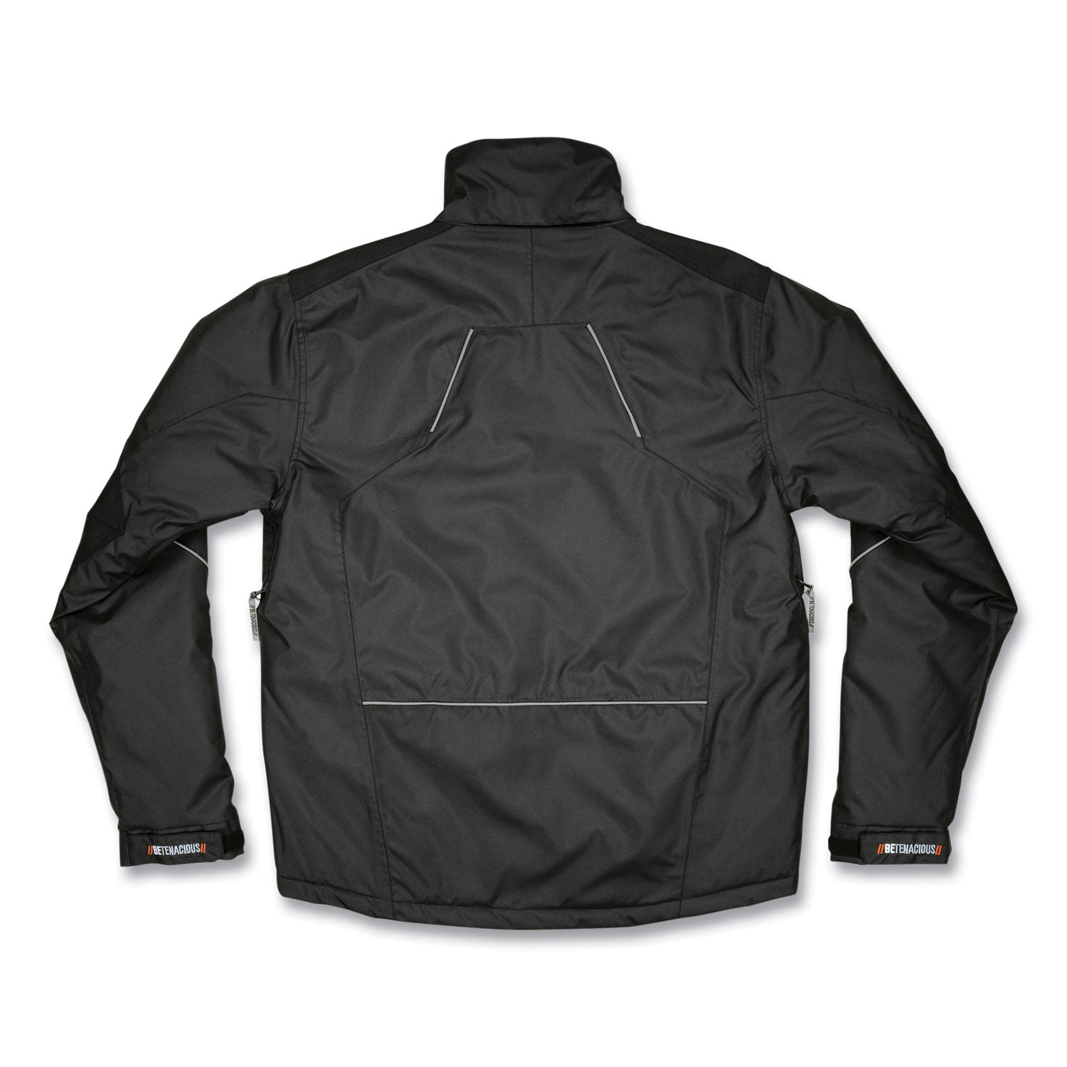 Ergodyne N-Ferno 6467 Winter Work Jacket, Large, Black, Polyester, 5 Pockets, Snap/Zipper Closure, Hook & Loop Wrist, Detachable Drawstring Hood, Water & Wind Resistant, Insulated, 1 Each