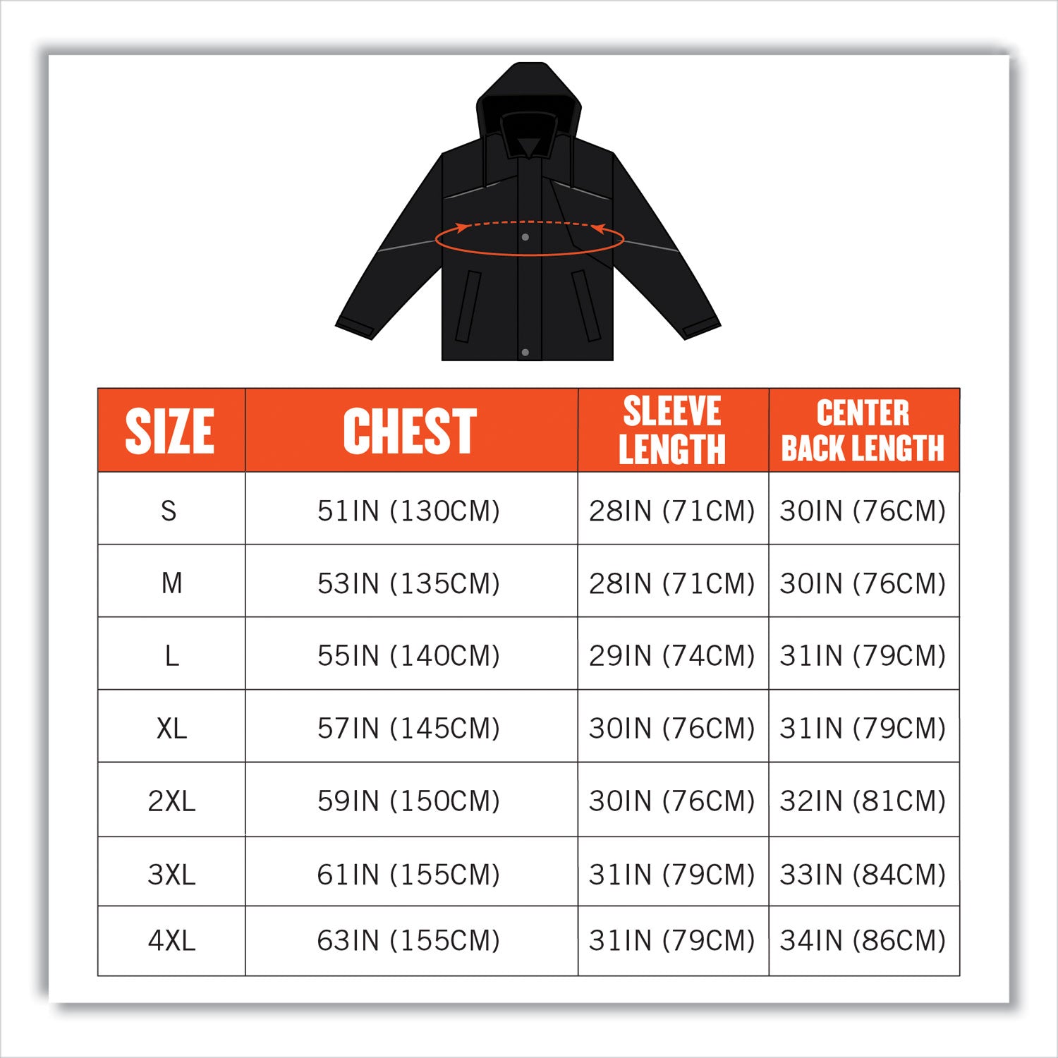 Ergodyne N-Ferno 6467 Winter Work Jacket, Large, Black, Polyester, 5 Pockets, Snap/Zipper Closure, Hook & Loop Wrist, Detachable Drawstring Hood, Water & Wind Resistant, Insulated, 1 Each