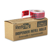 Redi-Tag Sign Here Arrow Flags Dispenser Refills - 720 x Red - 1 7/8" Flag/Note Width x 9/16" Flag/Note Length - Arrow - SIGN HERE - Red - Removable, Self-adhesive - Dispenser Included - 120/Roll - 6 / Box