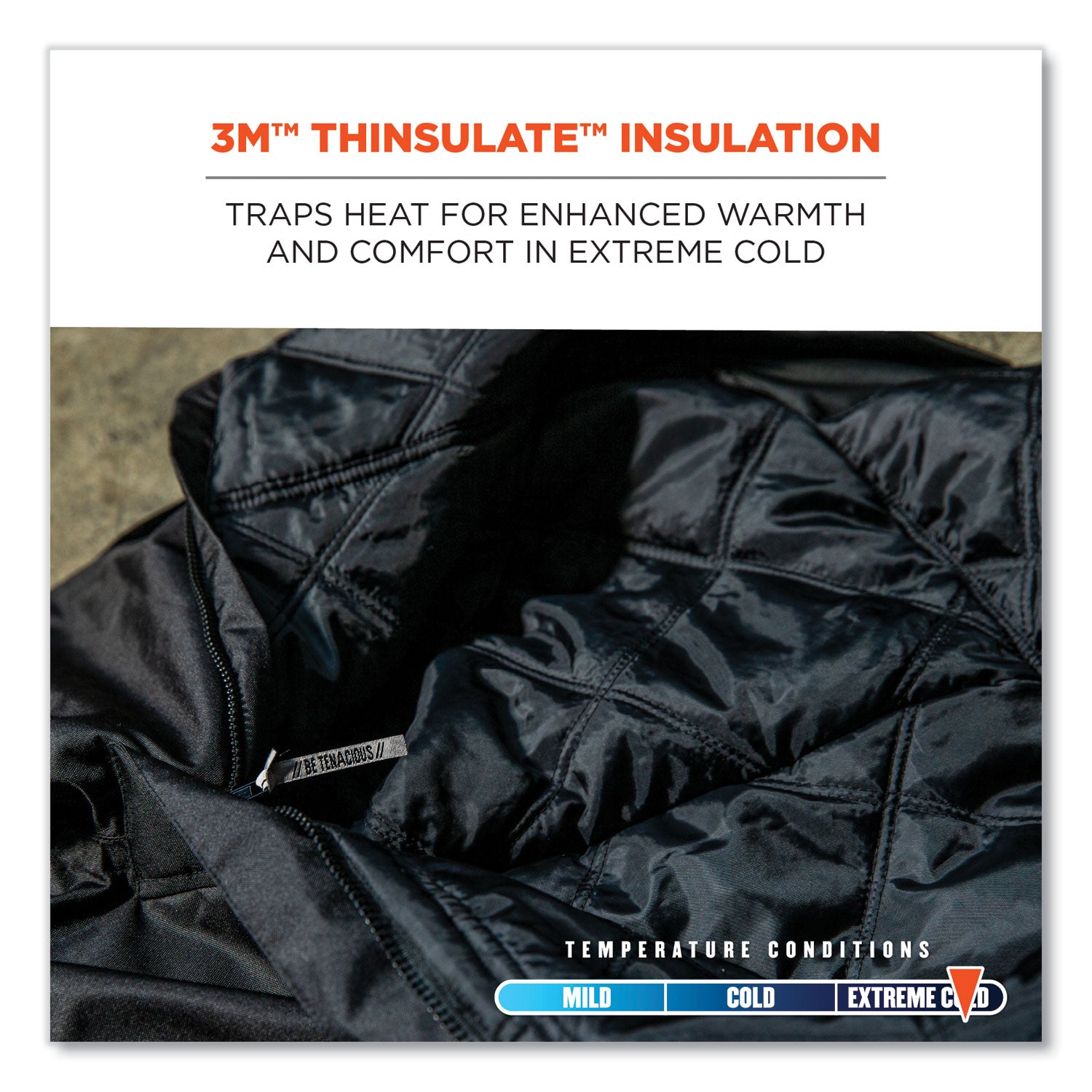Ergodyne 6471 Thermal Bib Overalls, Medium, Black, 1600D/500D Nylon, 1 Each