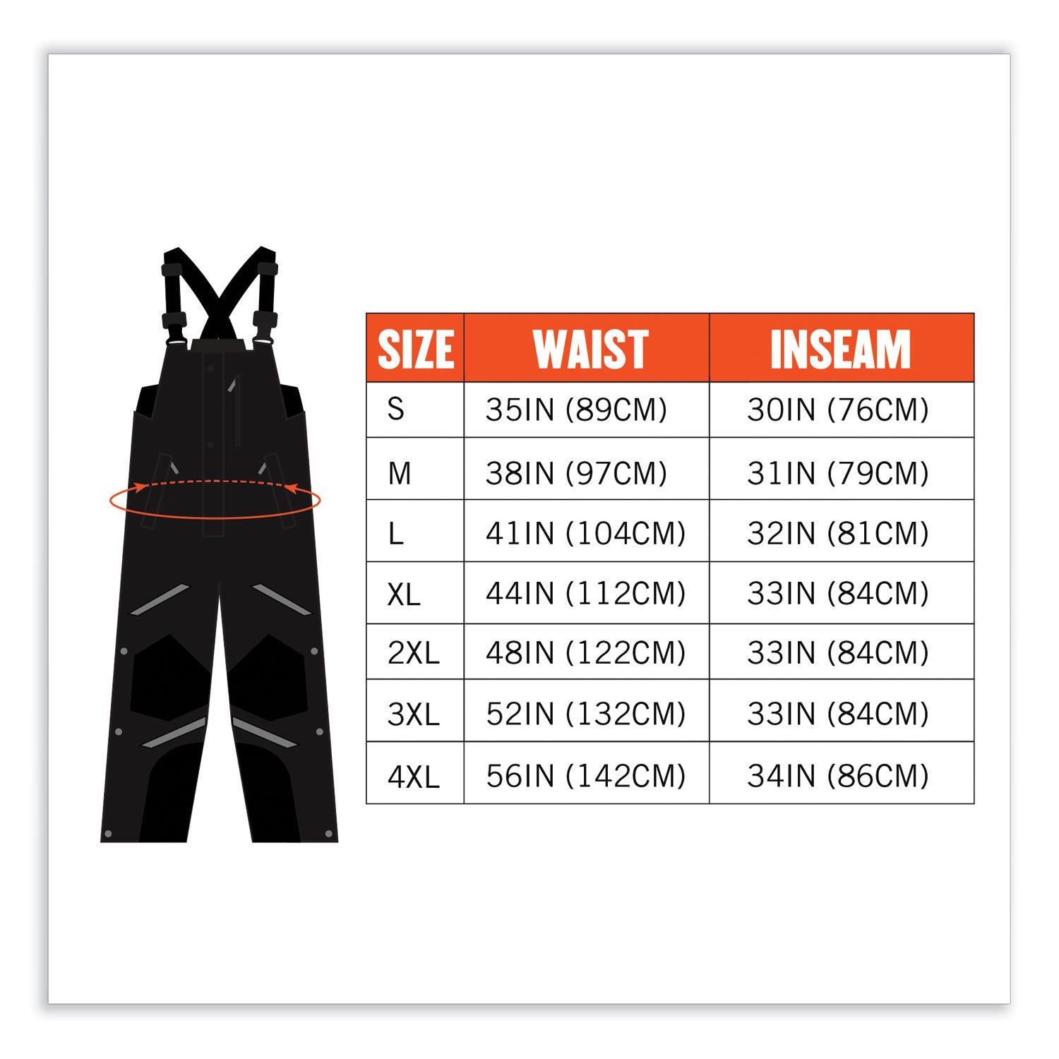 Ergodyne 6471 Thermal Bib Overalls, Large, Black, 1600D/500D Nylon, 1 Each, Includes PE Foam Knee/Shin Pads