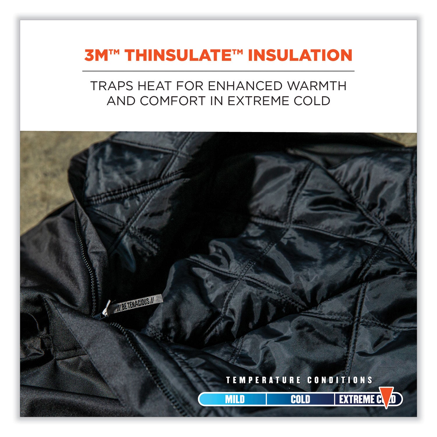 Ergodyne 6471 Thermal Bib Overalls, X-Large, Black, 1600D/500D Nylon, 1 Each, Includes PE Foam Knee/Shin Pads