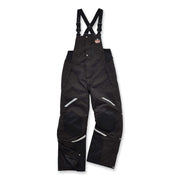 Ergodyne 6471 Thermal Bib Overalls, X-Large, Black, 1600D/500D Nylon, 1 Each, Includes PE Foam Knee/Shin Pads