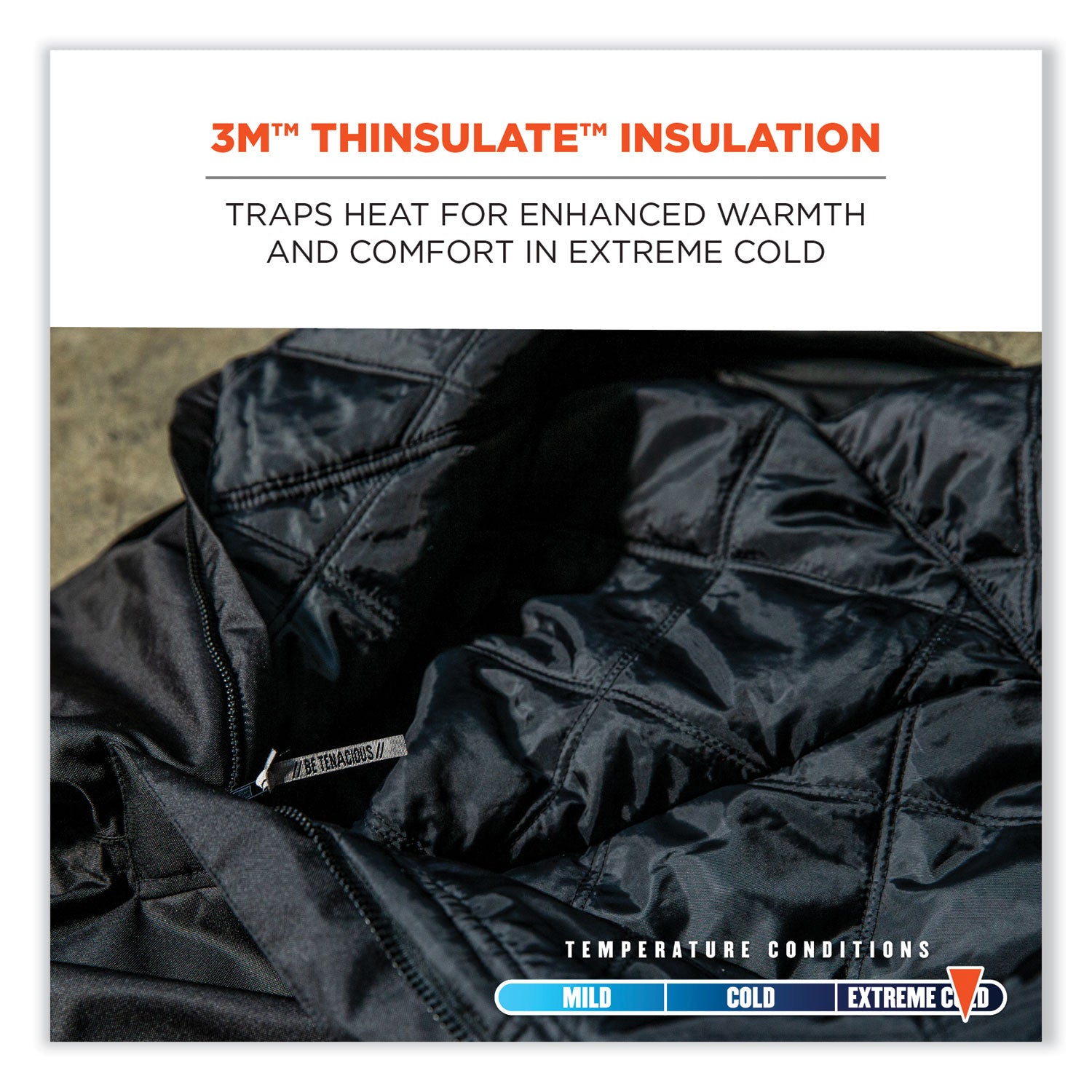 Ergodyne 6471 Thermal Bib Overalls, XX-Large, Black, 1600D & 500D Nylon, 1 Each, Includes PE Foam Knee/Shin Pads