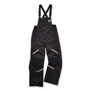 Ergodyne 6471 Thermal Bib Overalls, XX-Large, Black, 1600D & 500D Nylon, 1 Each, Includes PE Foam Knee/Shin Pads