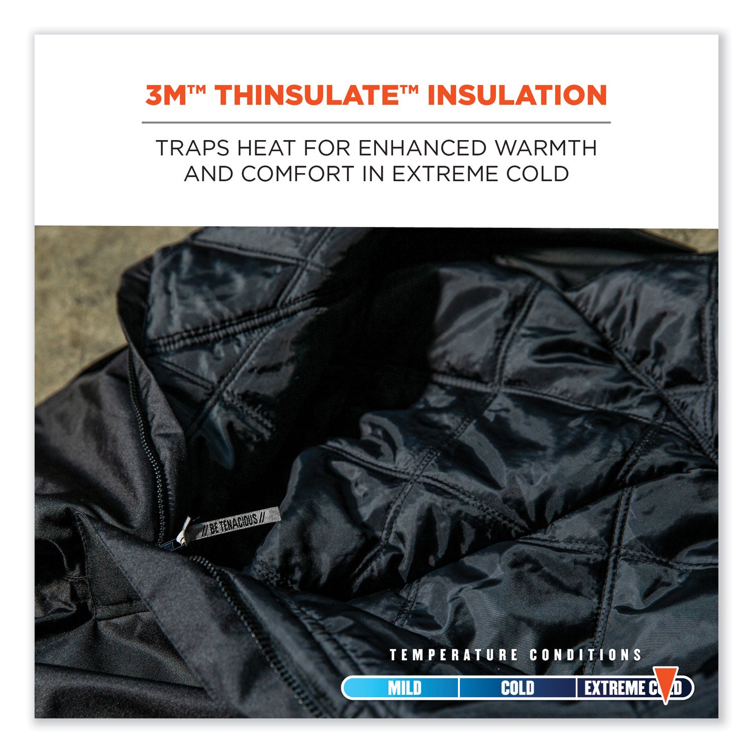 Ergodyne 6471 Thermal Bib Overalls, XXX-Large, Black, 1600D/500D Nylon, 1 Each