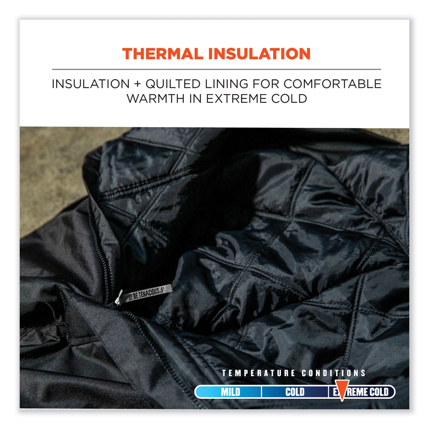 Ergodyne 6472 Insulated Bib Overalls, Medium, Black, 300D Oxford Polyester, 1 Each