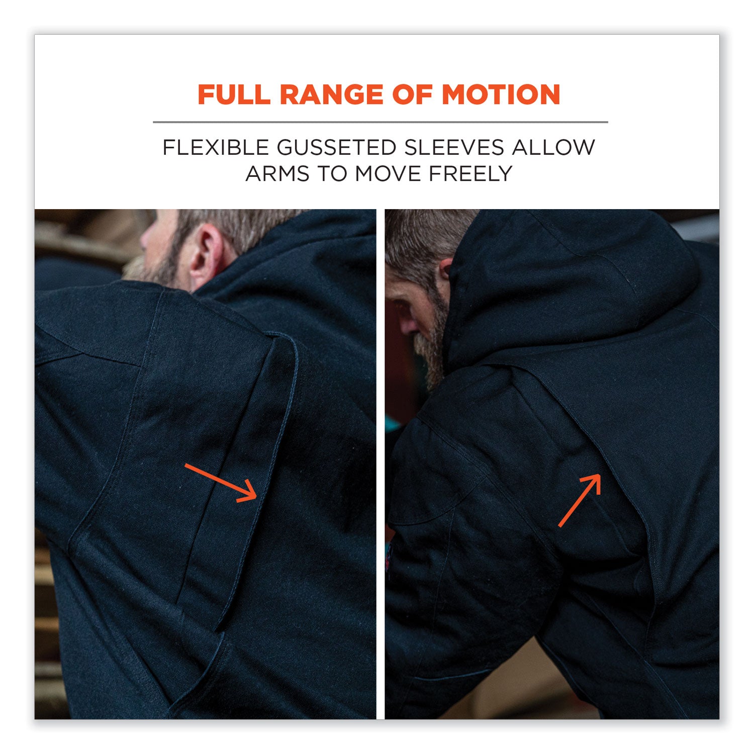 Ergodyne N-Ferno 6468 Heavy-Duty Canvas Jacket, Small, Black, 6 Pockets, Snap/Zipper Closure, Fleece/Cotton/Polyester, Water & Wind Resistant, Adjustable Drawstring Hood & Waist, 1 Each