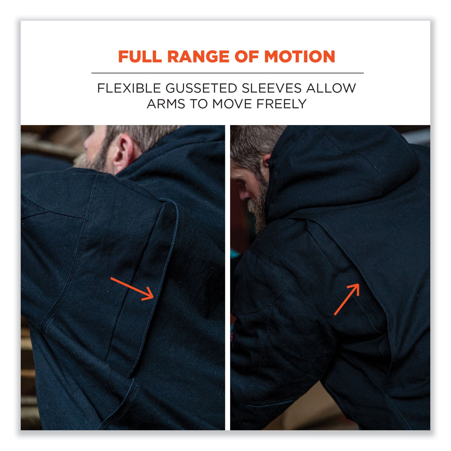 Ergodyne N-Ferno 6468 Heavy-Duty Canvas Jacket, Medium, Black, 6 Pockets, Snap/Zipper Closure, Fleece/Cotton/Polyester, Adjustable Drawstring Hood & Waist, Insulated, 1 Each