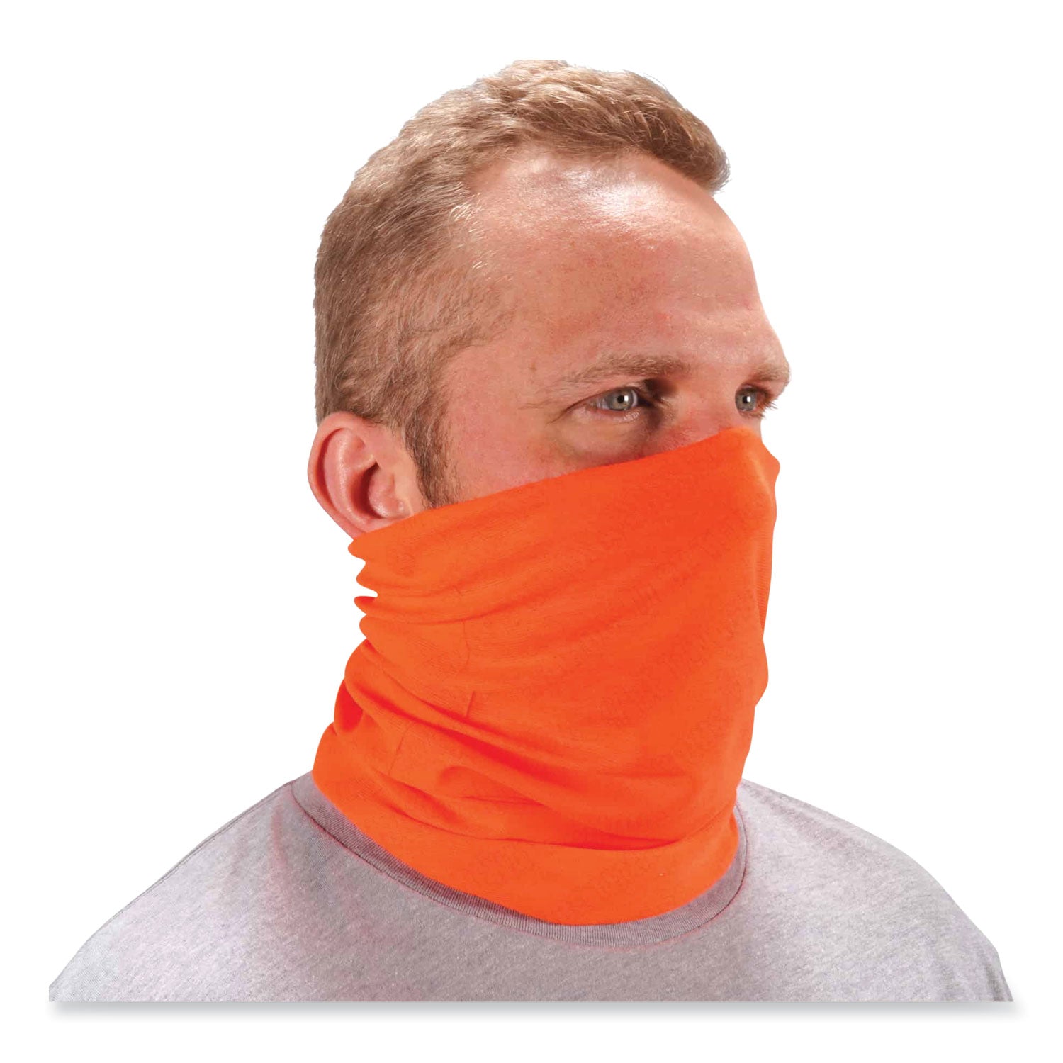 Ergodyne 6485 Multi-Band Face Cover, Fabric/Polyester, Orange, 1 Each