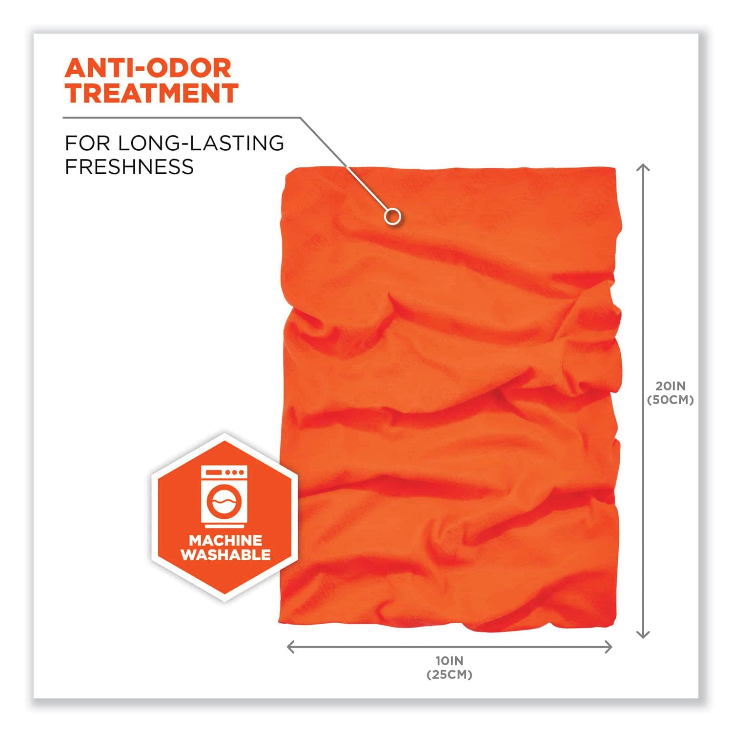 Ergodyne 6485 Multi-Band Face Cover, Fabric/Polyester, Orange, 1 Each