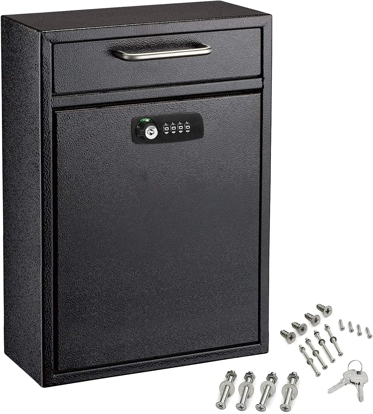 Large Wall Mountable Mailbox with Key and Combination lock