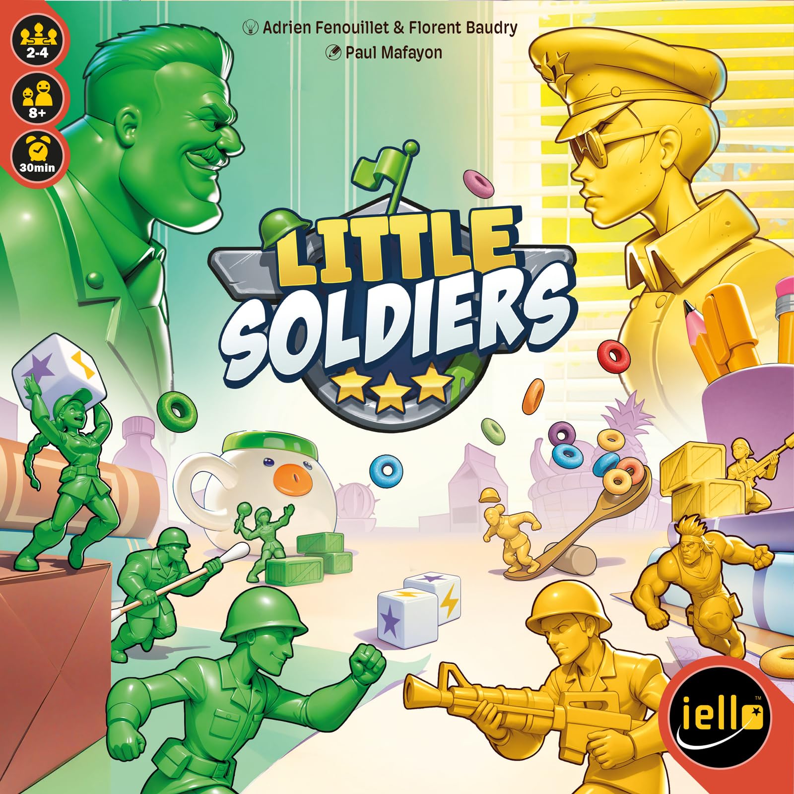 IELLO: Little Soldiers, Strategy Board Game, Take Control of The Playroom, 30 Minute Play Time, 2 to 4 Players, for Ages 8+