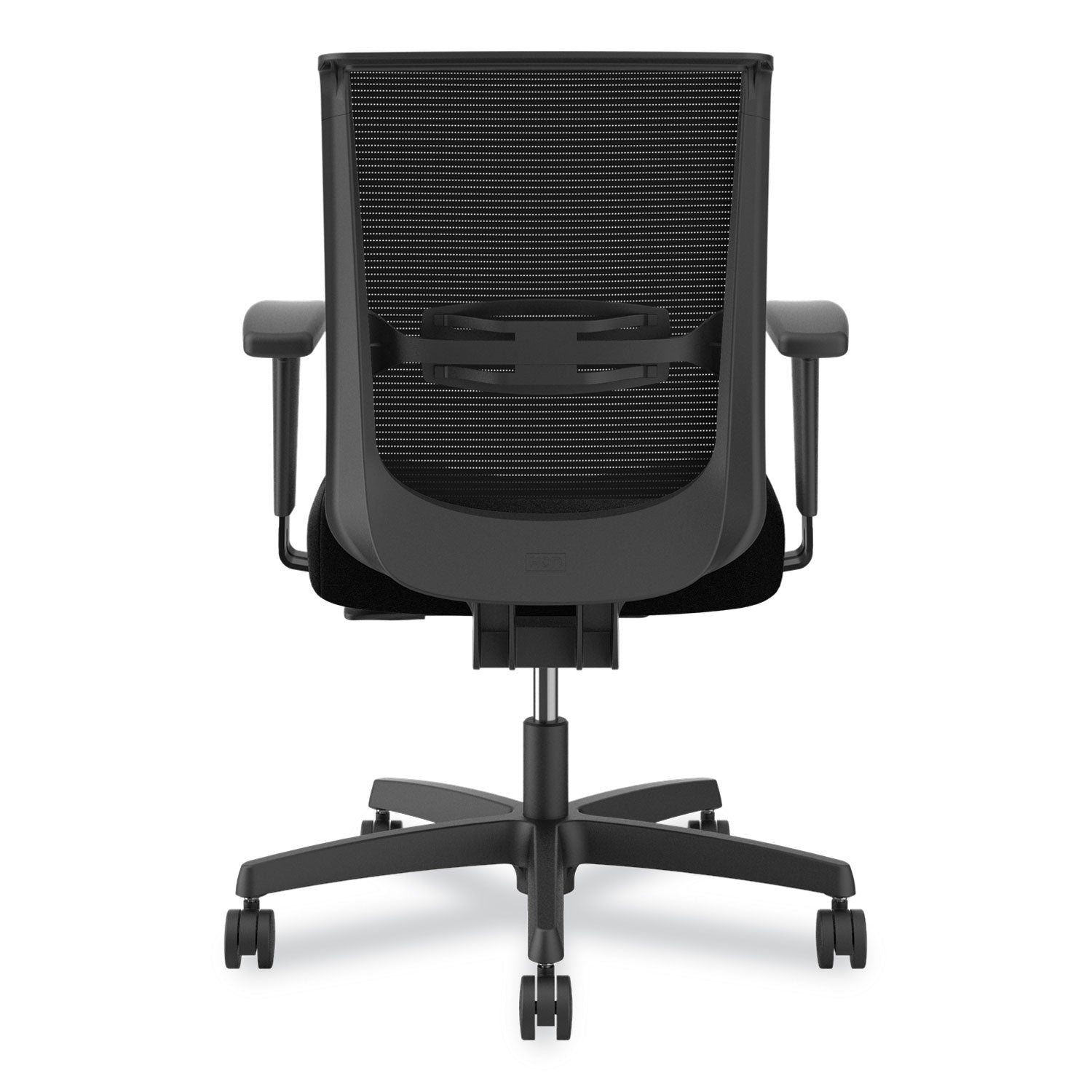 HON Convergence Synchro Tilt Task Chair, Black Fabric Seat, Black Mesh Low Back, Adjustable Arms, 5-Star Base, 1 Each