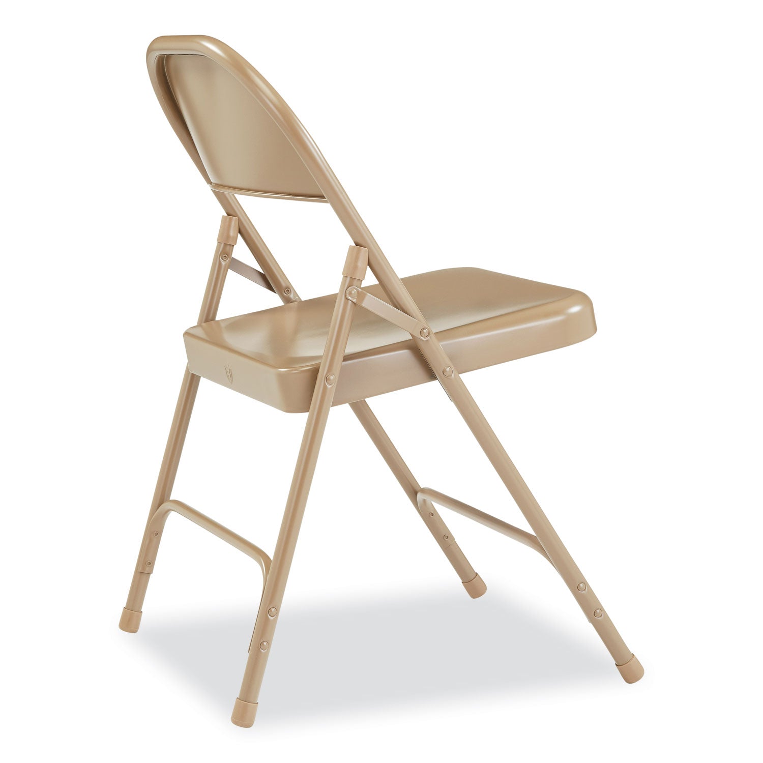 NPS® 50 Series All-Steel Folding Chair, Pack of 4, Surface Color: Beige, Frame Color: Beige